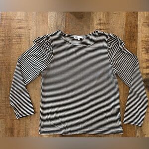 Bohme Black and White Striped Long Sleeve Top